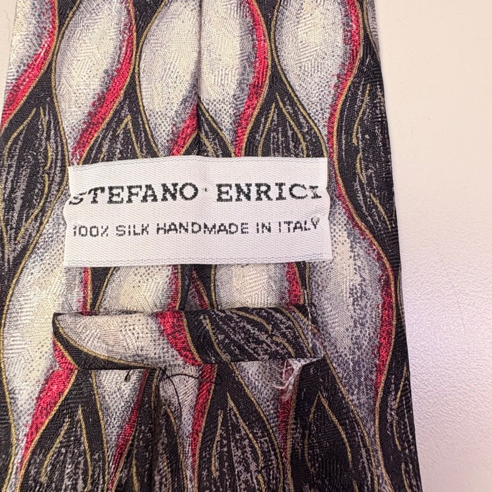Stefano Enrico 100 Silk Handmade Italian Neck Tie‎ Abstract Pattern